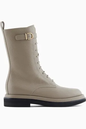 Giorgio Armani Pebbled leather combat boots