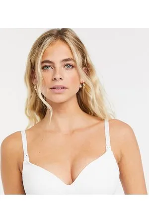 Lindex Emma soft bra with cut out detail in grey-White
