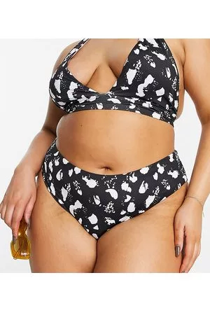 ASOS DESIGN Curve mesh hipster bikini bottom in abstract floral