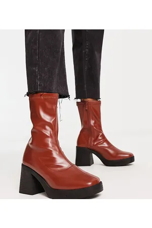 Raid dolley red sale patent heeled ankle boots