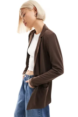 JDY Oversized blazer in chocolate