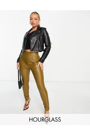 Missguided + Faux Leather Pin Tuck Leggings