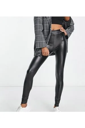 Bershka Black Faux Leather Skinny Pants (Waistline 27-28), Women's Fashion,  Bottoms, Other Bottoms on Carousell