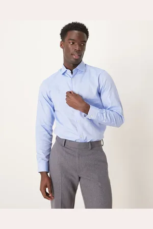 SELECTED Slim fit easy iron smart shirt in light