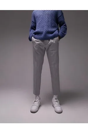 Topman Skinny smart pants with elasticated waistband in light