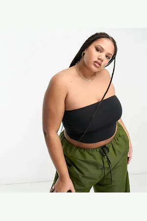 COLLUSION Plus jersey double lined bandeau top in