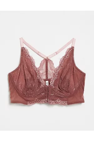 Gossard Femme lace and sheer insert longline front fastening bra