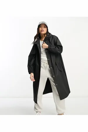 ASOS ASOS DESIGN Petite rubberized rain parka coat in