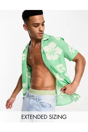 ASOS DESIGN short sleeve oversized hawaiian shirt in tropical print  two-piece