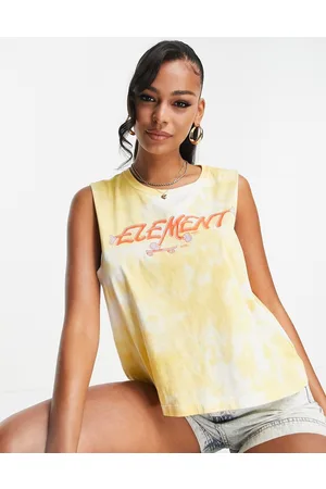 Element Skateman tank top in yellow tie-dye