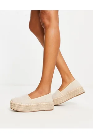 ASOS DESIGN Jinny espadrille with oval buckle in black