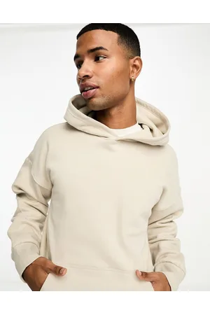 Only & Sons Heavyweight jersey hoodie in beige