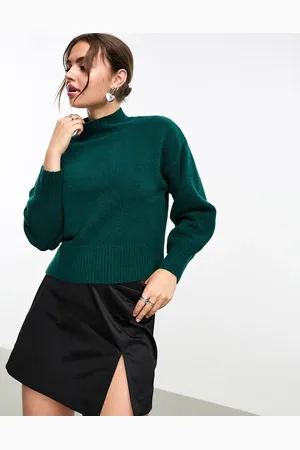 Monki Knitted turtleneck sweater in dark