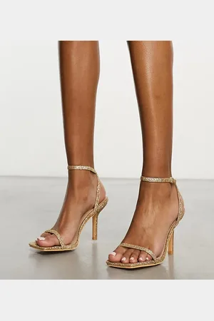Glamorous Barely there heeled sandals in glitter