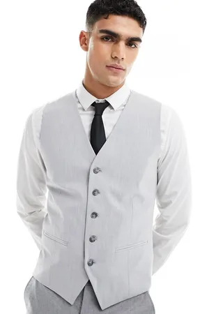 SELECTED Slim fit vest in light