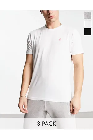Farah 3 pack t-shirts in gray and white