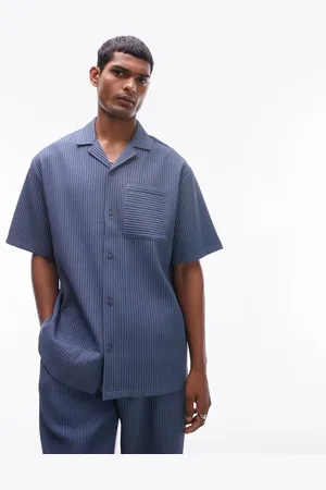 Topman Short sleeve plisse shirt in mid - part of a set