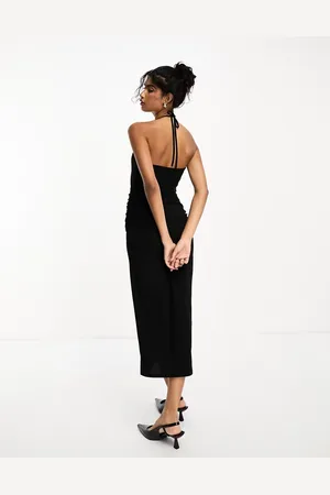 River Island Halter midi dress with embellished neckline in
