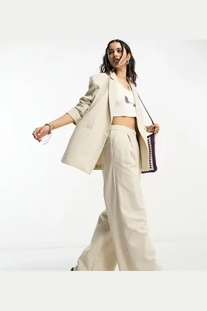 Reclaimed Menzy wide leg pants in stone