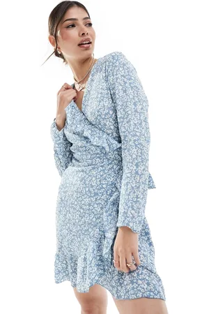 ONLY Wrap mini dress in ditsy floral