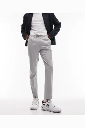 Topman Skinny smart pants with elastic waistband in light