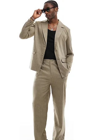 Reclaimed Suit blazer in beige pinstripe - part of a set