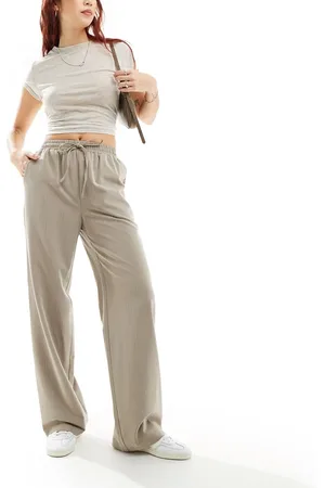 Reclaimed Taupe pinstripe pull on pants