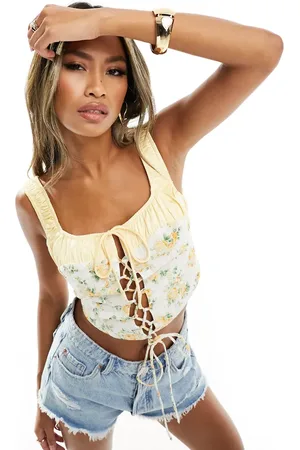 Love Triangle Lace up corset top in
