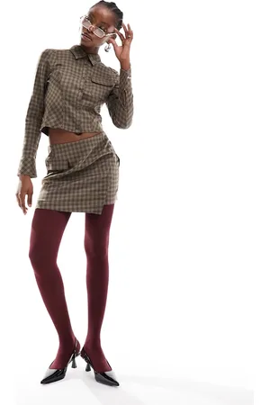 COLLUSION Wrap mini skirt in plaid - part of a set