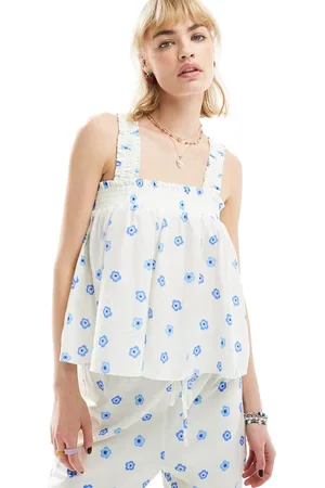 Glamorous Cami smock top in blue ditsy - part of a set