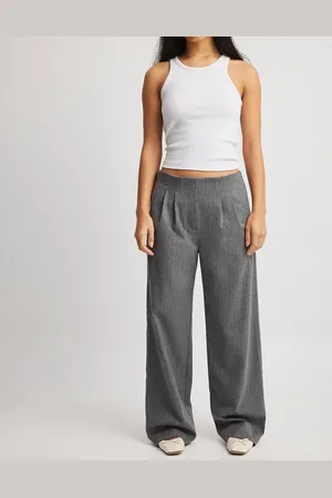 NA-KD Straight leg tailored pants in stripe - part of a set