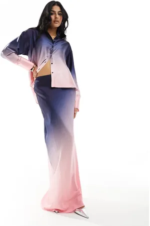 Style Cheat Satin maxi skirt in ombre effect - part of a set