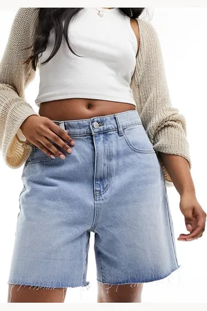 KYÒ The Brand denim longline board shorts in light wash