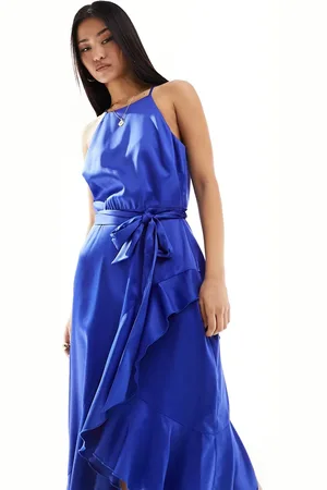 Style Cheat Wrap midi dress in ink