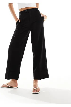 Stradivarius Stradivraius tailored pants with turn up hem in
