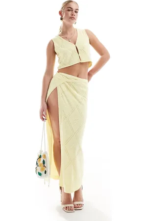 SNDYS Fine knit tie detail maxi skirt in - part of a set