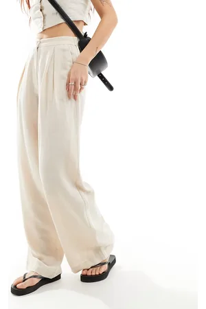 Reclaimed Mensy wide leg pants in linen mix