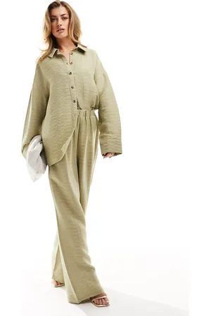 Kaiia Textured wide leg pants in pale - part of a set