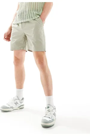 Only & Sons Pull on twill shorts in sage
