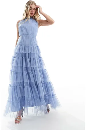 ANAYA Halterneck tulle maxi dress in