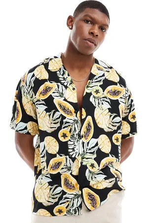 JACK & JONES Camp collar shirt in fruit print