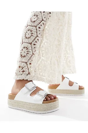 ASOS Traffic double buckle flatform mules in