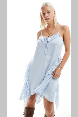 Labelrail X Daisy Birchall ruffle bow jacquard satin camisole dress in