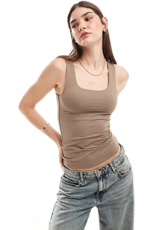 ONLY Reversible seamless square neck tank top in