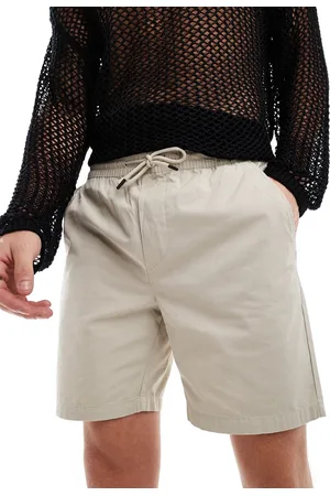 Only & Sons Pull on twill shorts in stone