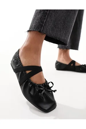ASOS Los Angeles ruched ballet flat in PU
