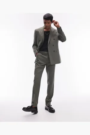 Topman Straight suit pants in khaki
