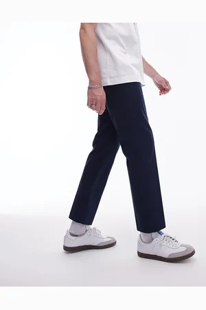 Topman Smart compact cotton straight leg pants in