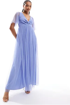 ANAYA Twist tulle maxi dress in soft