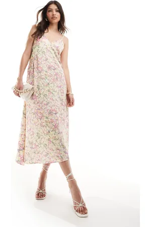 French Connection Satin cami midi dress in ditsy floral